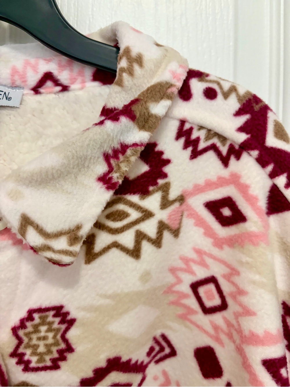 Pink & Cream Aztec Fleece Shacket - Picture 3 of 6